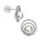 9.0 - 9.2 mm, White South Sea Pearl, The Moon Diamond Paved Pearl Stud Earrings