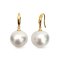 Approx. 12.5 - 13.0 mm, White South Sea Pearl, Fish Hooks Dangle Pearl Earrings