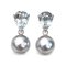 Approx. 8.0 - 8.5 mm, Blue Rose, Akoya Pearl, Aquamarine Light Pear Shape Dangle Pearl Stud Earrings