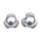 Approx. 8.0 mm, Blue Rose, Akoya Pearl, Stud Earrings with Flower Diamond Paved Jacket