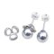 Approx. 8.0 mm, Blue Rose, Akoya Pearl, Stud Earrings with Flower Diamond Paved Jacket