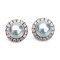 8.4 mm and 8.4 mm, Blue Rose, Akoya Pearl, Pearl Stud Earrings with Halo Diamond Jacket