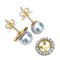 8.4 mm and 8.4 mm, Blue Rose, Akoya Pearl, Pearl Stud Earrings with Halo Diamond Jacket
