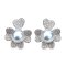 Approx. 8.0 mm up, Blue Rose, Akoya Pearl, Clover Leaf Pearl Stud Earrings