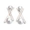 Approx. 4.5 mm and 6.0 mm, AK Pearl, XO Stud Pearl Earrings