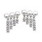 Approx. 4.5 - 5.0 mm, AK Pearl, Triple Pearl Dangle Three Stones CZ Stud Earrings