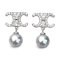Approx. 8.0 mm, Blue Rose, Akoya Pearl, CL CZ Paved Dangle Pearl Stud Earrings