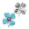 Approx. 7.0 mm, Tahitian Pearl, Synthetic Turquoise Flower Pearl Alloy Brooch