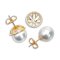 Approx. 12.0 mm, White South Sea Pearl, Stud Pearl Earrings with Halo CZ Jackets