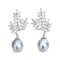 Approx. 9.7 mm and 9.8 mm, White South Sea Pearl, Olive Bunch Dangle Pearl Stud Earrings