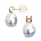 10.0 mm and 10.2 mm, White South Sea Pearl, H Diamond Pearl Stud Earrings