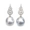 12.0 mm and 12.0 mm, White South Sea Pearl, Royal Monarchy Dangle Pearl Stud Earrings