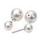 9.4 mm and 9.4 mm and 13.7 mm and 13.9 mm, White South Sea Pearl, Front Back Double Pearl Stud Earrings