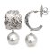 Approx. 11.0 mm, White South Sea Pearl, Tree Peel Dangle Pearl Stud Earrings
