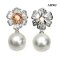 Approx. 11.0 mm, White South Sea Pearl, Flower CZ Dangle Pearl with Jacket Pearl Stud Earrings