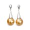 Approx. 11.2 mm, Gold South Sea Pearl, Cone Cap Pearl Stud Earrings