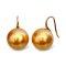 13.6 mm and 13.7 mm, Gala Gold Lot, Gold South Sea Pearl, Fish Hooks Spoon Pearl Earrings