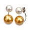 9.8 mm and 9.9 mm to 13.0 mm and 13.1 mm, White South Sea Pearl and Gold South Sea Pearl (Gala Gold Lot), Pearl Stud Earrings with Arch Bridge Pearl Earrings Back