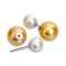 Approx. 9.0 mm and 13.0 mm, White South Sea Pearl and Gala Gold Lot Pearl, Two Tone Pearl Front Back Double Pearl Stud Earrings