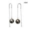 Approx. 9.0 mm, Tahitian Pearl, Threader Chain Curved Hook Dangle Pearl Earrings