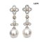 Approx. 13.0 mm, White South Sea Pearl, Star Dangle Pearl Earrings