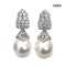 Approx. 12.0 mm, White South Sea Pearl, Cluster CZ Stud Earrings with Royal Cap Dangle Pearl Jacket