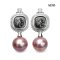 Approx. 12.0 mm up, Edison Pearl, Leo Emblem Pearl Stud Earrings