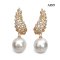 Approx. 12.3 mm, White South Sea Pearl, Pine Tree CZ Dangle Pearl Stud Earrings