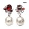 Approx. 11.8 mm, White South Sea Pearl, Cluster Gems Pearl Stud Earrings