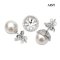 Approx. 11.5 mm, White South Sea Pearl, Stud Pearl Earrings with Halo CZ Jacket