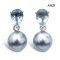Approx. 8.0 mm, Blue Rose, Akoya Pearl, Aquamarine Drop Shaped Dangle Pearl Stud Earrings