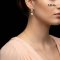 Approx. 13.0 mm, White South Sea Pearl, Bow CZ Paved Dangle Pearl Latch Back Earrings