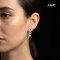 Approx. 13.0 mm, White South Sea Pearl, Bow CZ Paved Dangle Pearl Latch Back Earrings
