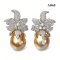 Approx. 13.0 mm, Gold South Sea Pearl, Orchid Pearls Stud Earrings