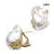 Approx. 12.0 mm up, Baroque Freshwater Pearl, Solitair Pearl Omega Stud Earrings