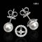 (PSL) Approx. 8.2 mm, Aurora Phoenix, White South Sea Pearl, Stud Earrings with Halo Diamond Jacket