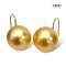 Approx. 12.5 mm, Gold South Sea Pearl, Fish Hooks Spoon Earrings