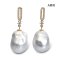 12.6 mm and 12.7 mm, The Rock Premium, White South Sea Pearl, O Ring Diamond Paved Dangle Pearl Stud Earrings