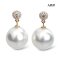 12.0 mm and 12.0 mm, White South Sea Pearl, Cluster Diamond Dot Dangle Pearl Stud Earrings
