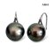 Approx. 10.0 - 11.0 mm, Tahitian Pearl, Fish Hooks Spoon Pearl Earrings