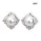 Approx. 10.0 mm, Edison Pearl, Solitaire Pearl Comet CZ Halo Stud Earrings