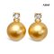 12.0 mm and 12.1 mm, Gold South Sea Pearl, C Clamp Diamond Pearl Stud Earrings