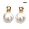 9.9 mm and 9.9 mm, White South Sea Pearl, C Clamp Diamond Pearl Stud Earrings