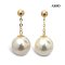 Approx. 7.0 mm, Moonlight Lot, Akoya Pearl, Dot Chain Dangle Pearl Stud Earrings