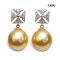 11.5 mm and 11.6 mm, Gold South Sea Pearl, Vivian Diamond Paved Dangle Pearl Earrings