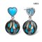 11.0 mm and 11.5 mm, Galatea Pearl, Tahitian Pearl, Heart Turquoise Dangle Pearl Stud Earrings