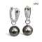 Approx. 10.0 mm, Tahitian Pearl, Cobra Latch Back Earrings with Pearl Jacket
