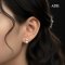 Approx. 5.5-6.0 mm, AK Pearl, Mini Heart CZ Paved Pearl Stud Earrings