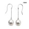 9.8 mm and 9.9 mm, White South Sea Pearl, Fish Hooks Chain Dangle Pearl Earrings