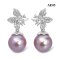 Approx. 11.0 mm, Edison Pearl, Cattaleeya CZ Pearl Stud Earrings